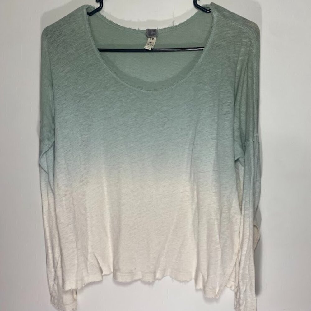 We the Free Starry Night Dip Dye Ombre Linen Long Sleeve Top